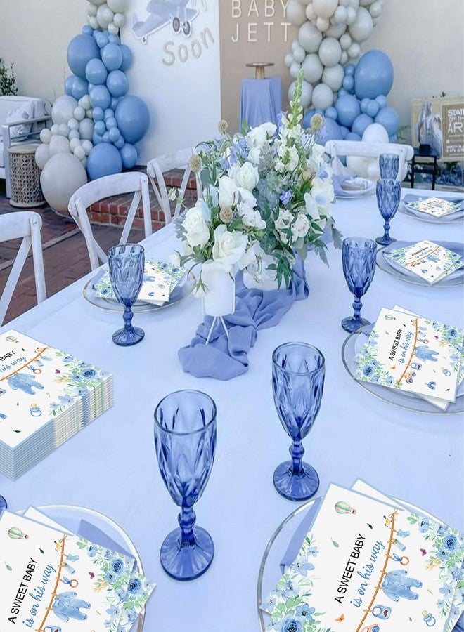 Roaring Good Time Baby Shower Napkins Decoration A Sweet Baby Boy Is On The Way Baby Shower Decoration Greenery Boys Babys Paper Napkins for BoyGender Reveal Party Decoration - Image 3